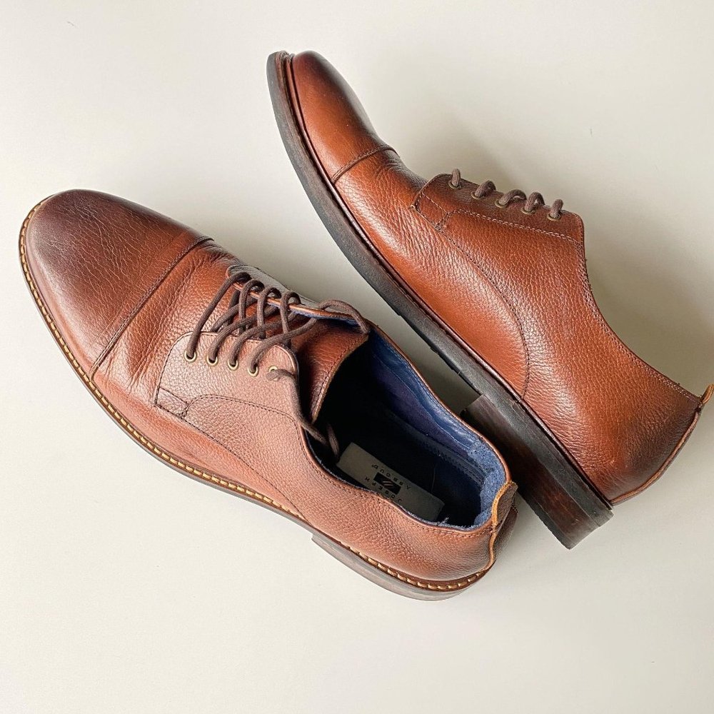 size 12 D shoes mens oxford Joseph Abboud brown leather lace up “harold”